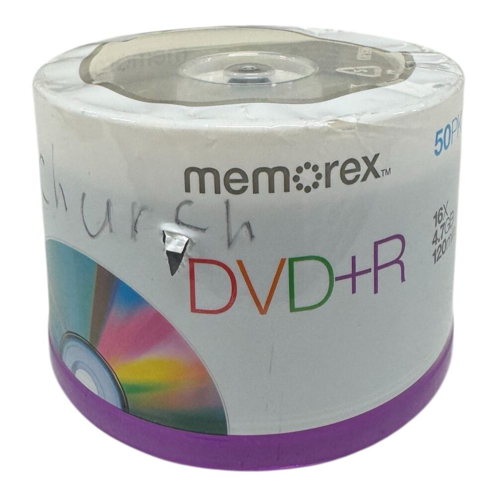 New Memorex DVD+R 16x 4.7GB 120 min 50 Pk Spindle Blank Discs Media Disks
